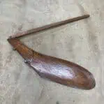 Vintage nautical wood rudder decor featuring a 36-inch tiller arm