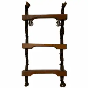 3-step rope ladder for nautical décor on white background