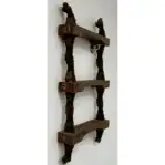 Rope ladder side angle showing red step ends