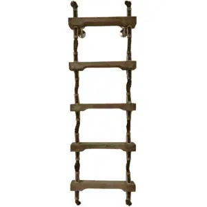 Main image: 5-Step Wood Nautical Ladder front view