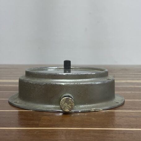 Vintage Nautical Clinometer - Kompas Rijeka Yugoslavia Ship Instrument Side profile of aluminum nautical clinometer showing mounting base