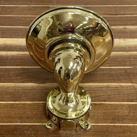 Nautical Wall Sconce - Brass (Brass Cover) Brass nautical wall sconce side profile showing polished finish