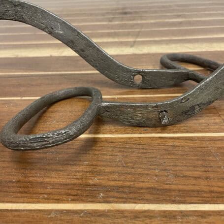 Vintage Iron Ice Tongs - Recovered from Lake Erie, Lorain Ohio (4) : Close-up of a broken weld on an old pair of metal tongs.
