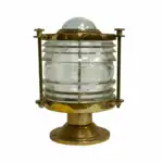 Brass Fresnel Globe Ship Navigation Light on white background
