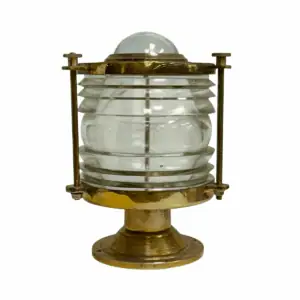 Brass Fresnel Globe Ship Navigation Light on white background