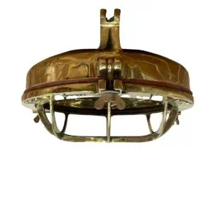 brass ceiling light with WISKA engraving front view no glass