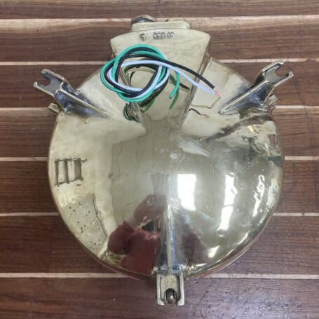 Solid Brass Ceiling Light - WISKA Flush Mount (No Glass) 02 brass ceiling light back side showing mounting points and wiring