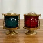 Brass Port and Starboard Navigation Lights side view displaying polished brass bodies