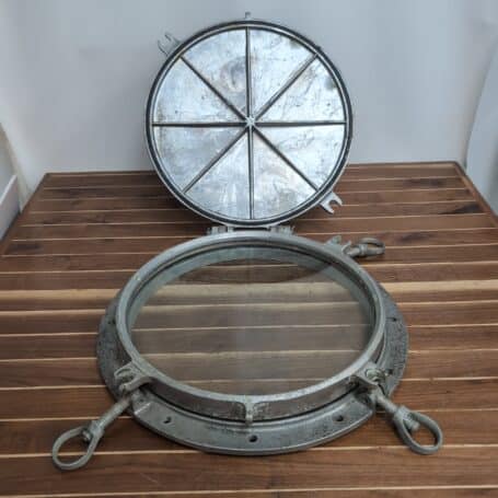Great Lakes Ship Porthole - 23 Inch Aluminum with Storm Cover 03 Great Lakes Ship Porthole - 23 Inch Aluminum with Storm Cover 03