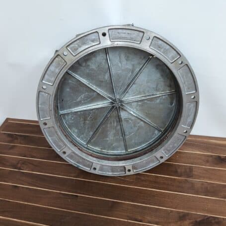 Great Lakes Ship Porthole - 23 Inch Aluminum with Storm Cover 057 Great Lakes Ship Porthole - 23 Inch Aluminum with Storm Cover 057