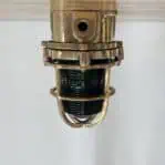 Brass nautical ceiling light with green glass – ceiling-mounted position