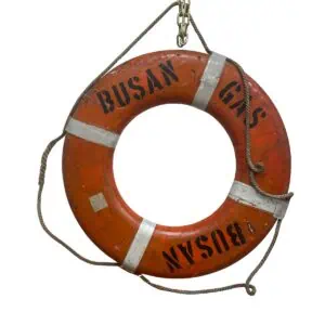 nautical life ring from LPG tanker Busan Gas front view
