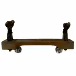 Salvaged nautical rope ladder shelf with wood step on white background