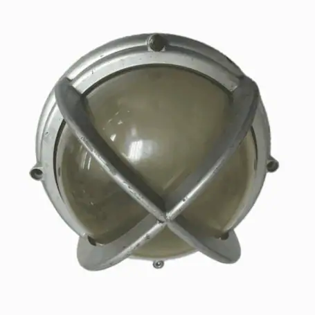 Close-up of crossbar ship light guard over stained plastic dome