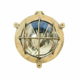 Top view of round nautical brass ceiling light