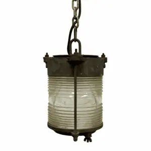 Frank Morrison Brass and Steel Ship Lantern hanging by chain