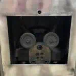 Close-up of mechanical steering gears from STORK-JAFFA helm system