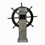 Back view of marine steering wheel display showing internal mechanism opening