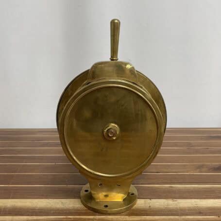 Brass Chadburn Ship Telegraph - Vintage Maritime Control Rear view of Chadburn ship telegraph showing handle and mounting base