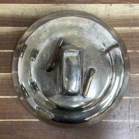 Brass Ship Bell - "Zeebrugge" - 54.5 lbs Top view of brass ship bell showing mounting hardware