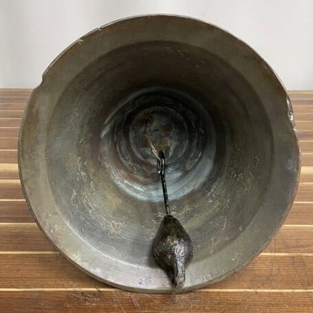 Brass Ship Bell - "Zeebrugge" - 54.5 lbs Interior view of ship bell showing original clapper