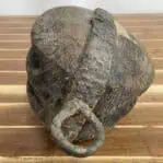 Top eye loop of Great Lakes wood ship pulley – close-up view