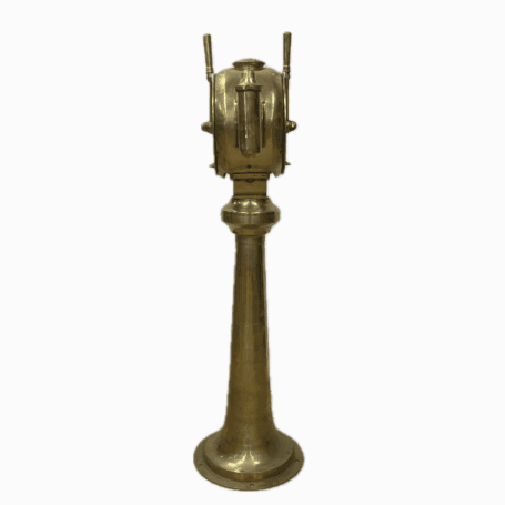 Vintage Chadburn Ship Telegraph - Brass with Glass Face Side angle of chadburn ship telegraph showing both control handles and dials