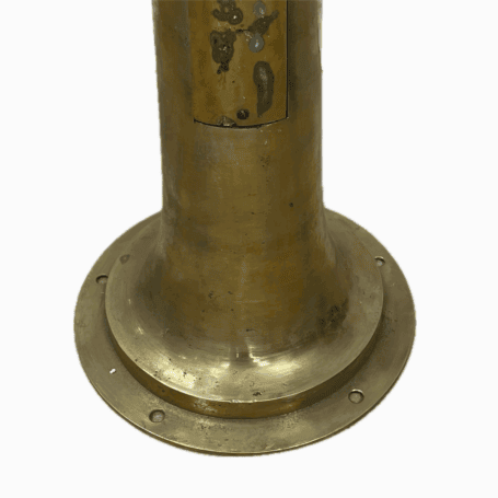 Vintage Chadburn Ship Telegraph - Brass with Glass Face Base of chadburn ship telegraph showing patina and mounting holes