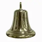 Polished side of salvaged brass ship bell