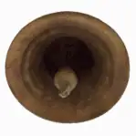 View of the inside clapper on a nautical brass bell