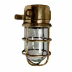 Pauluhn Salvaged Brass Bulkhead Light – side view with plugged conduit