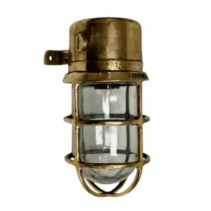 Pauluhn Smooth Top Red Brass Bulkhead Light - Made in USA