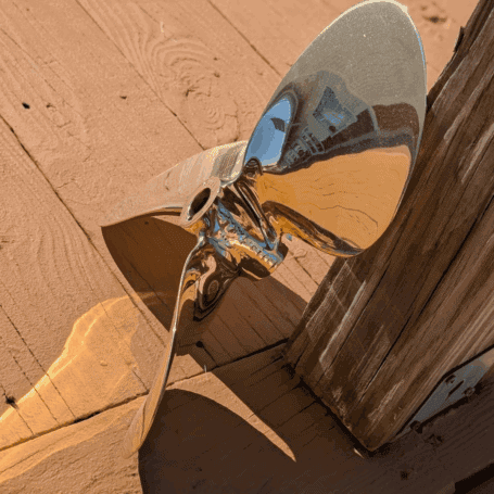 13 Inch Brass Propeller 05 polished brass propeller side profile