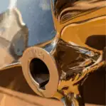 brass boat propeller close up of hub
