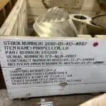 crate label detail propeller LH part number 551209 USCG