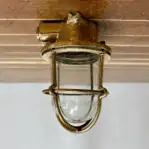 Authentic Nautical Cage Light with Clear Globe detail view