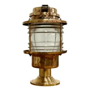 Brass & Copper Nautical Clear Lens Post Light - Salvaged Ship Lamp