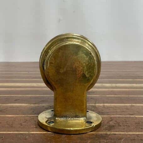 Brass Nautical Wall Light with Cage and Glass Globe 04 brass nautical wall light back view showing mounting base
