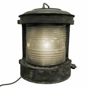 Brass Ships Lantern with Authentic Green Paint