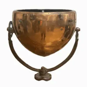 Salvaged Copper Ship Light Planter / Nautical Decor