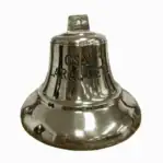 Close-up of engraved CSAV LARAQUETE ship name on brass bell