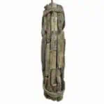Side view of a driftwood wreath showing the rope and wood layering
