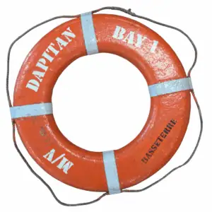 Solid Orange Weathered Life Ring - Nautical Salvaged Décor