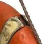 salvaged nautical life ring reflector tape and rope damage detail