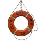 salvaged nautical life ring from MV Silver Road JEJU back view