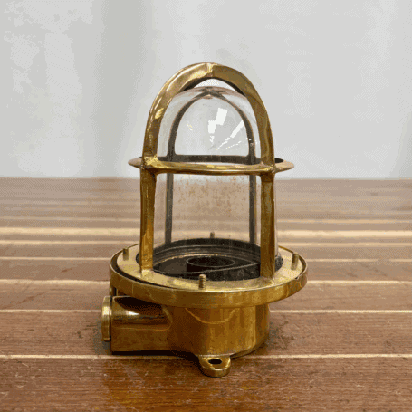 Vintage Brass Ceiling Light with Clear Globe (5) Vintage Brass Ceiling Light with Clear Globe (5)