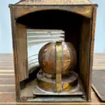Original oil reservoir inside copper and brass ship lantern