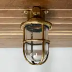 Vintage Miletich Brass Ceiling Light detail view