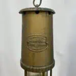brass miner safety lamp badge Ferndale Coal & Mining Co detail