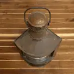 Vintage Steel Fresnel Lens Ship Lantern top vent and handle detail